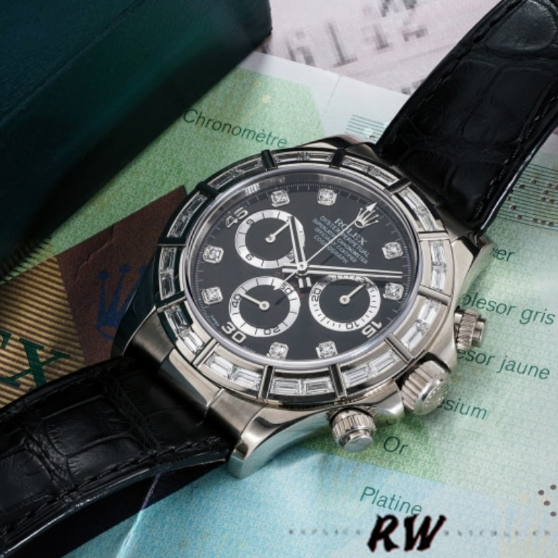 Rolex Cosmograph Daytona 116589 Black Diamond Dial 40MM Mens Replica Watch
