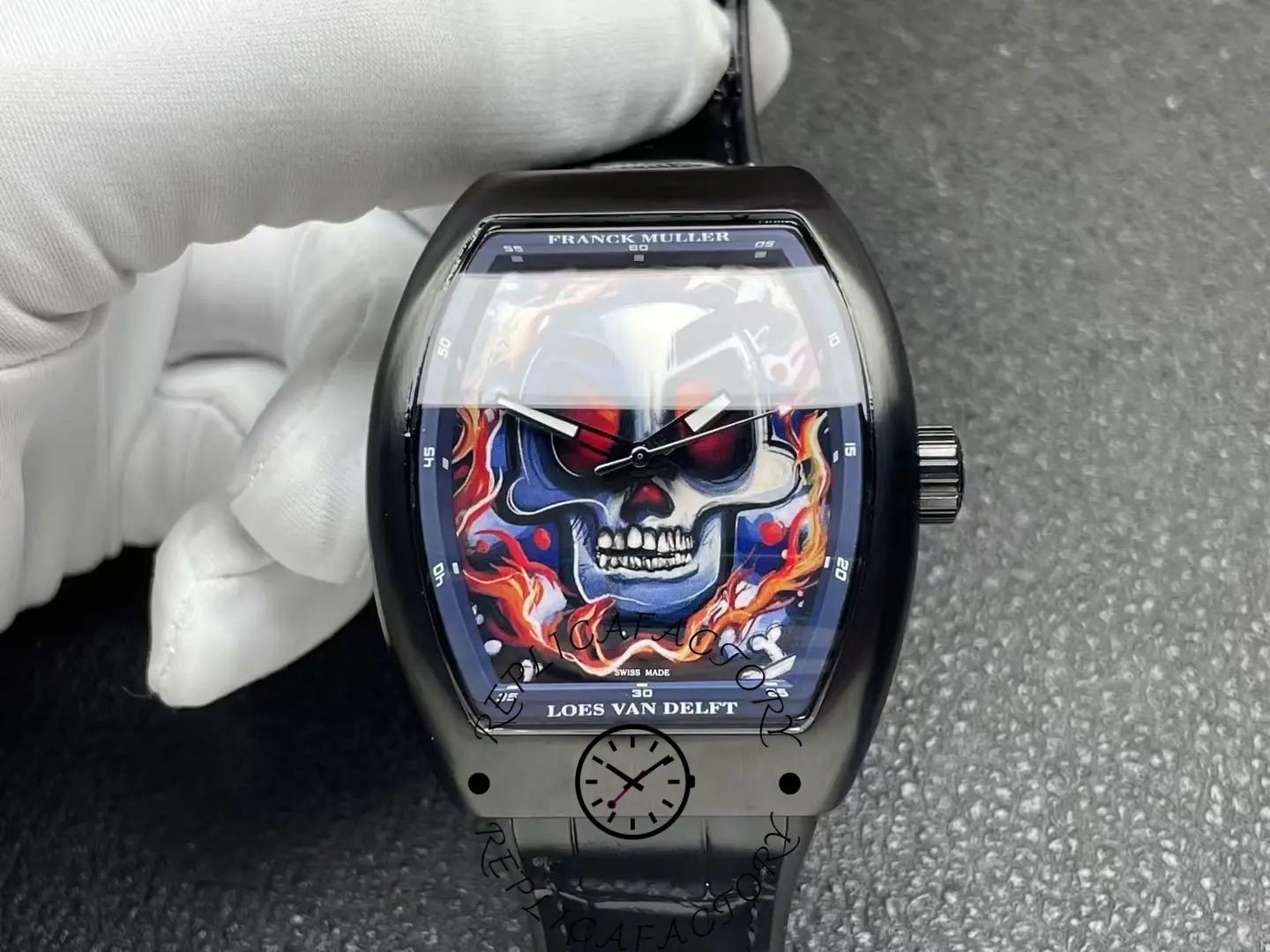 Franck Muller V43-SC-LVD-SKULLY TT Replica Vanguard Skully Watch