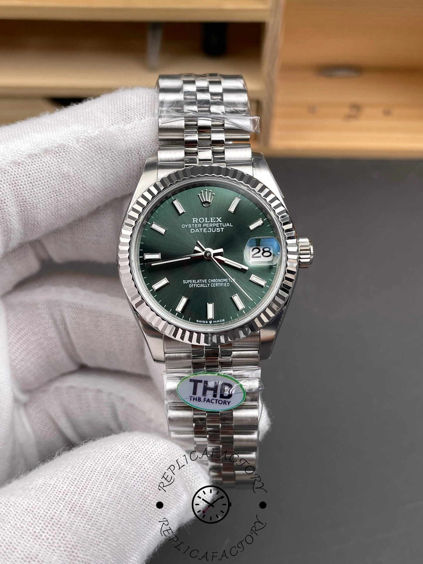 Rolex Datejust 31mm Stainless Steel 278274 0018 Mint Green Index Jubilee