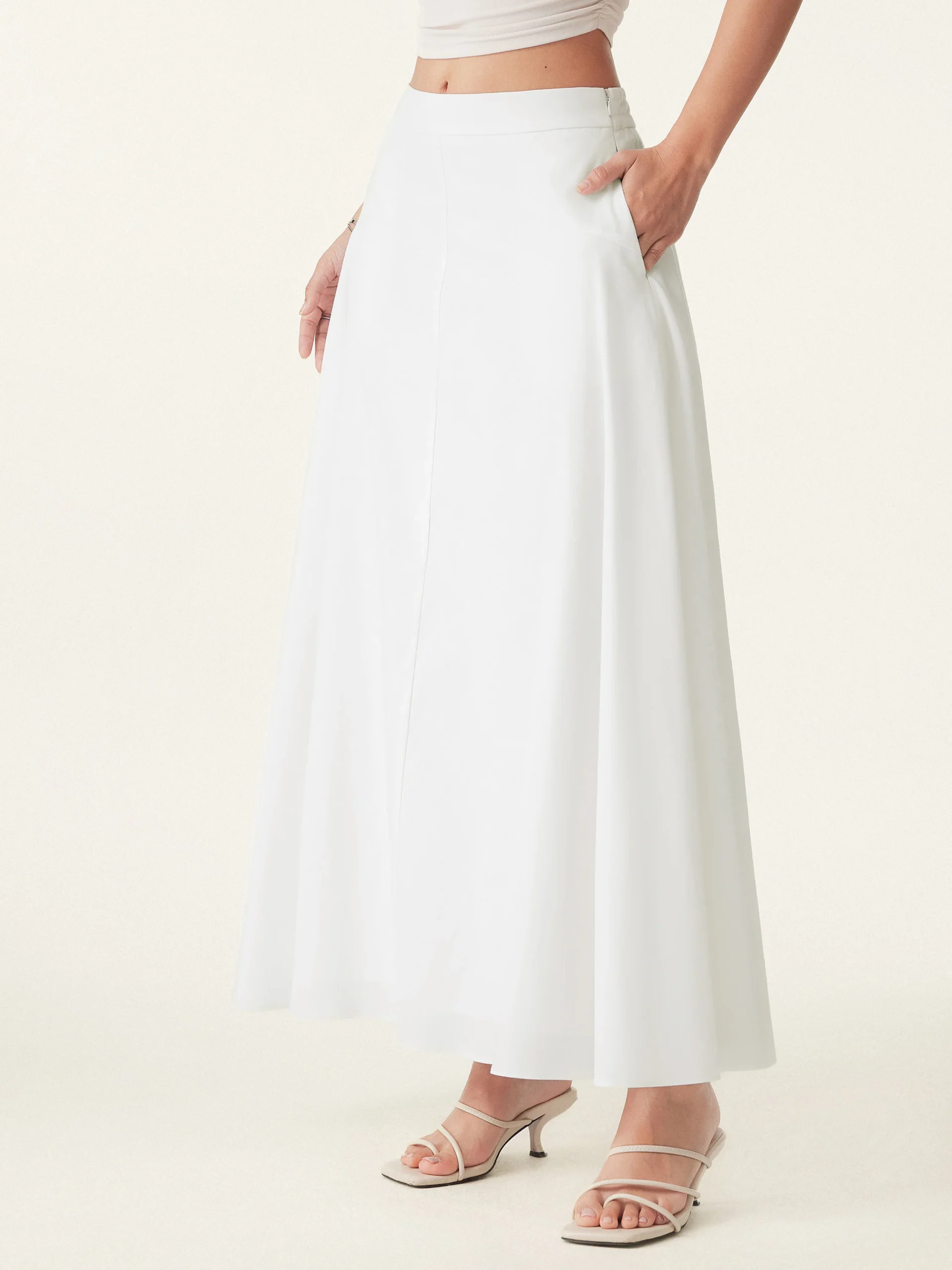 Pull-on Midi Skirt with Pockets