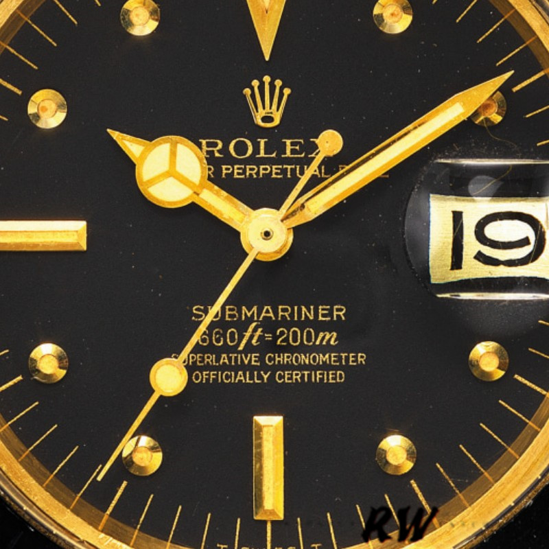 Rolex Submariner 1680/8 Black dial Yellow Gold 40mm Mens Replica Watch