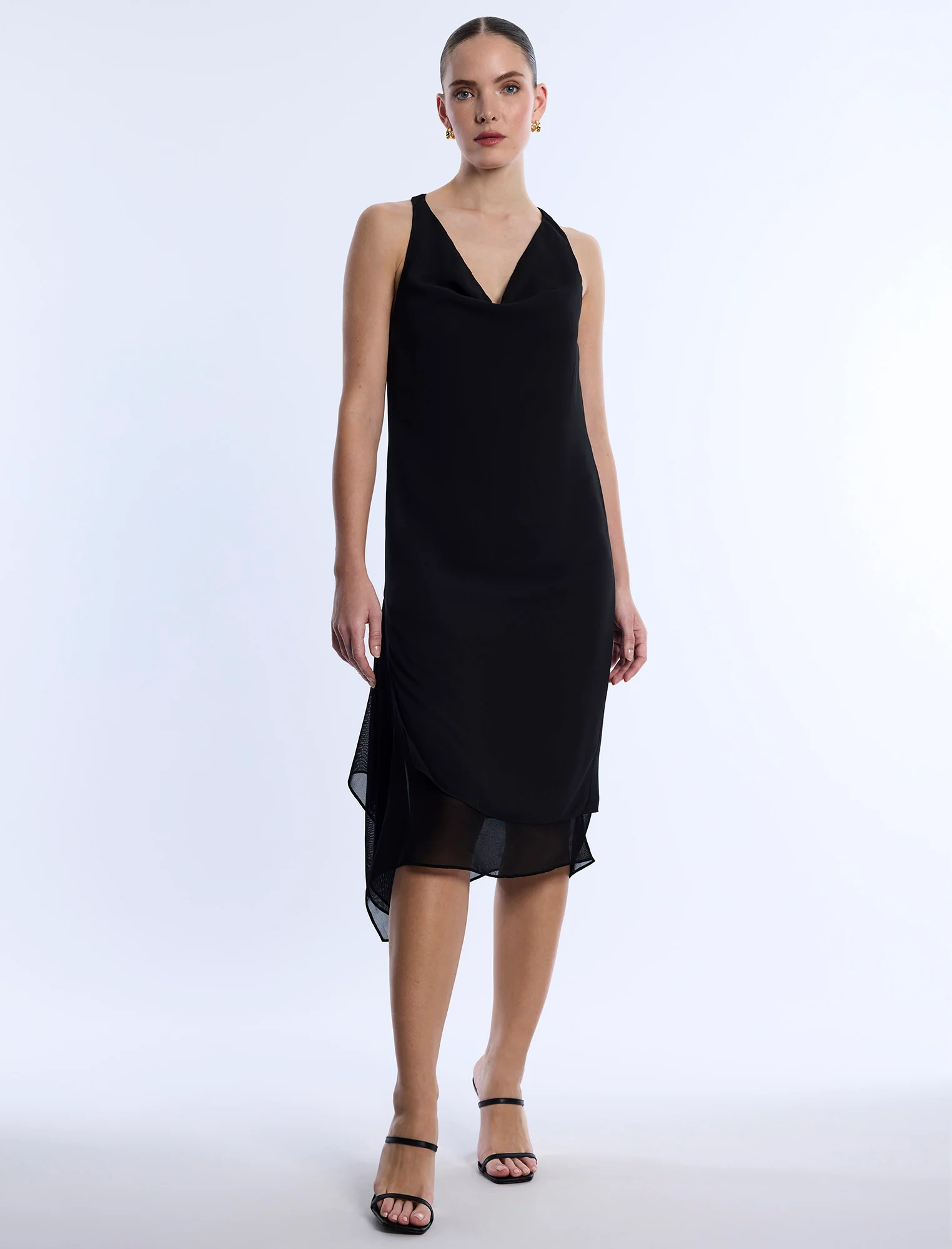 Twist And Drape Combo Dress