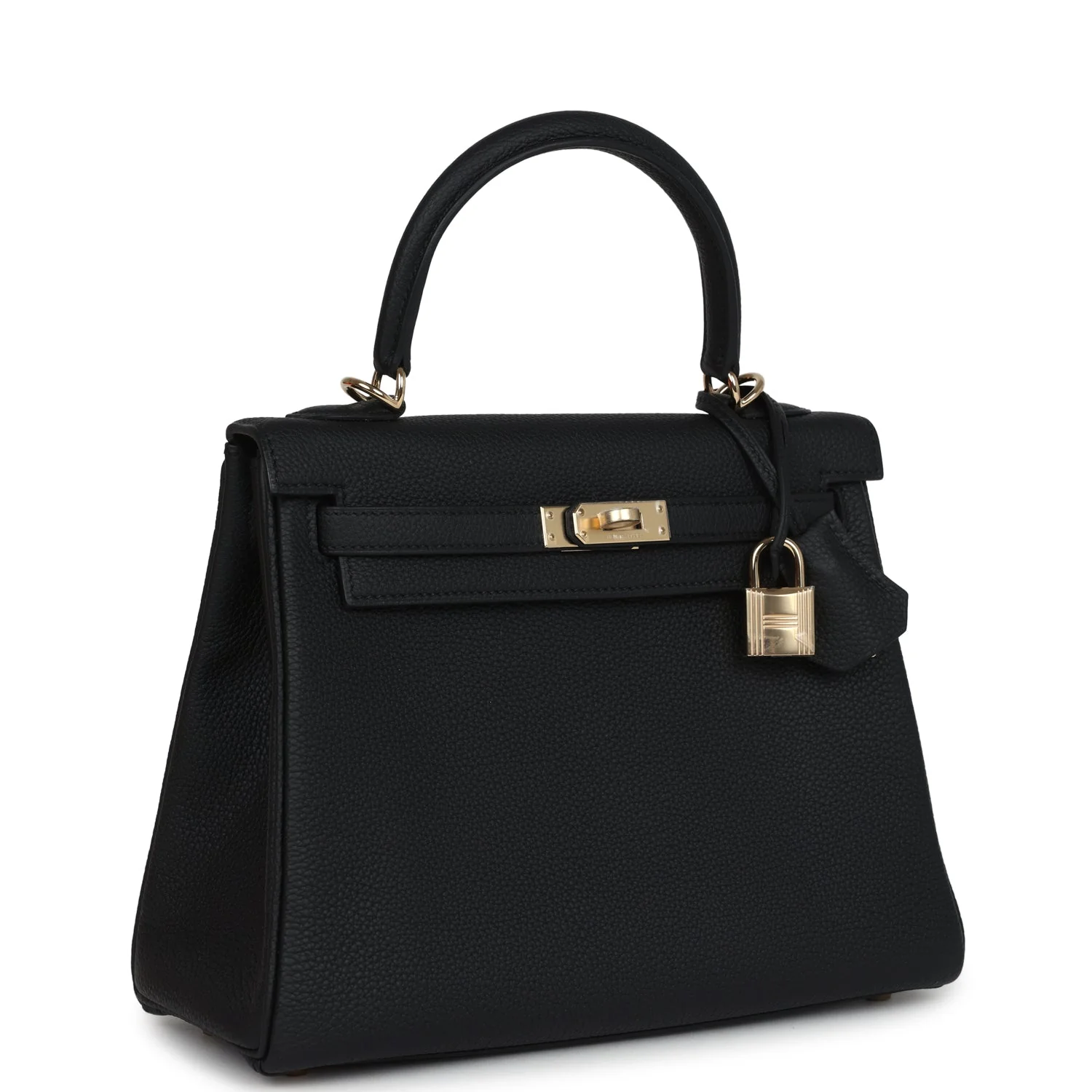 Hermes Kelly Retourne 25 Black Togo Permabrass Hardware
