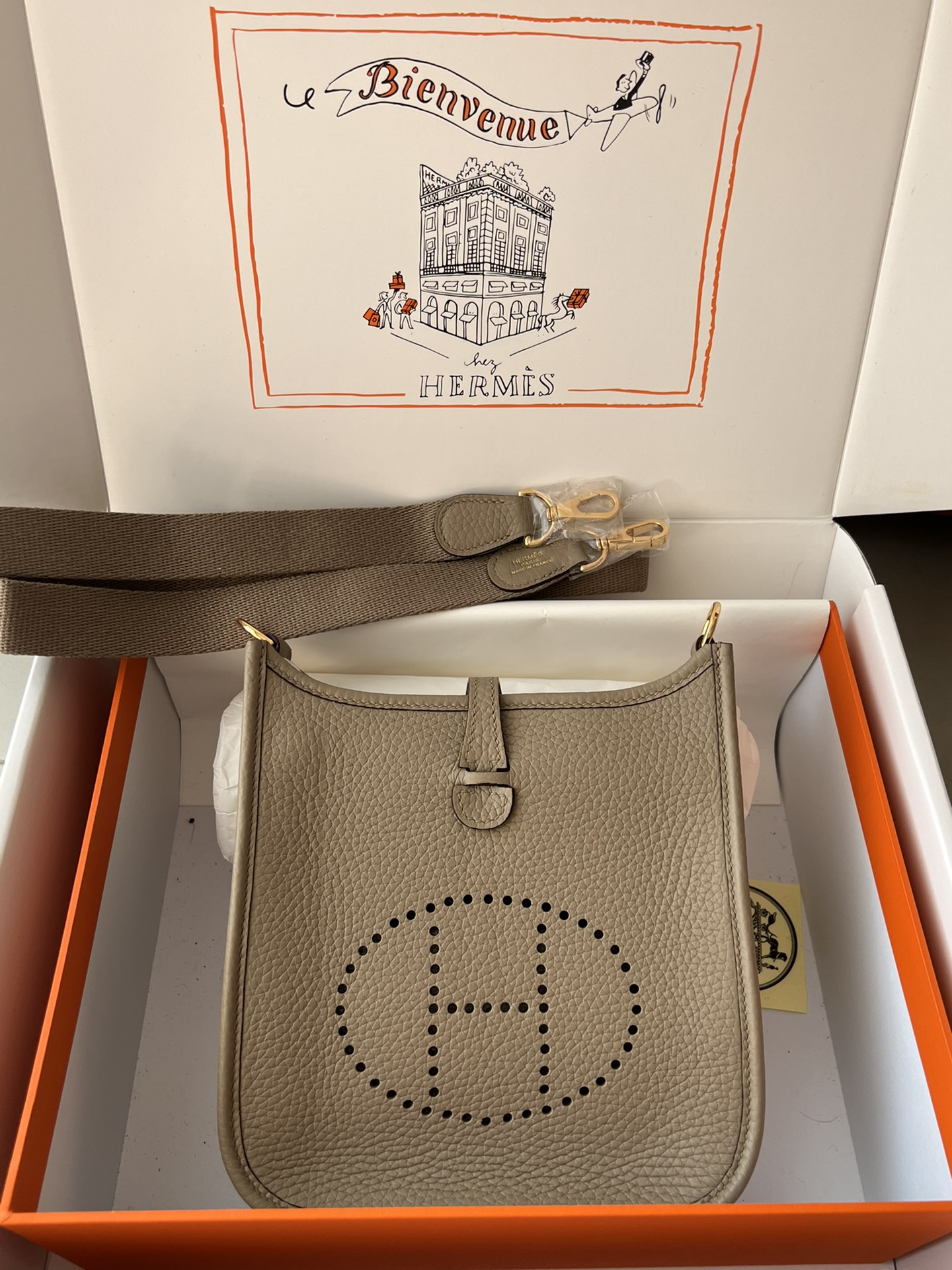 Hermes Evelyn 𝖬𝗂𝗇𝗂 17 Gold Hardware-Top master