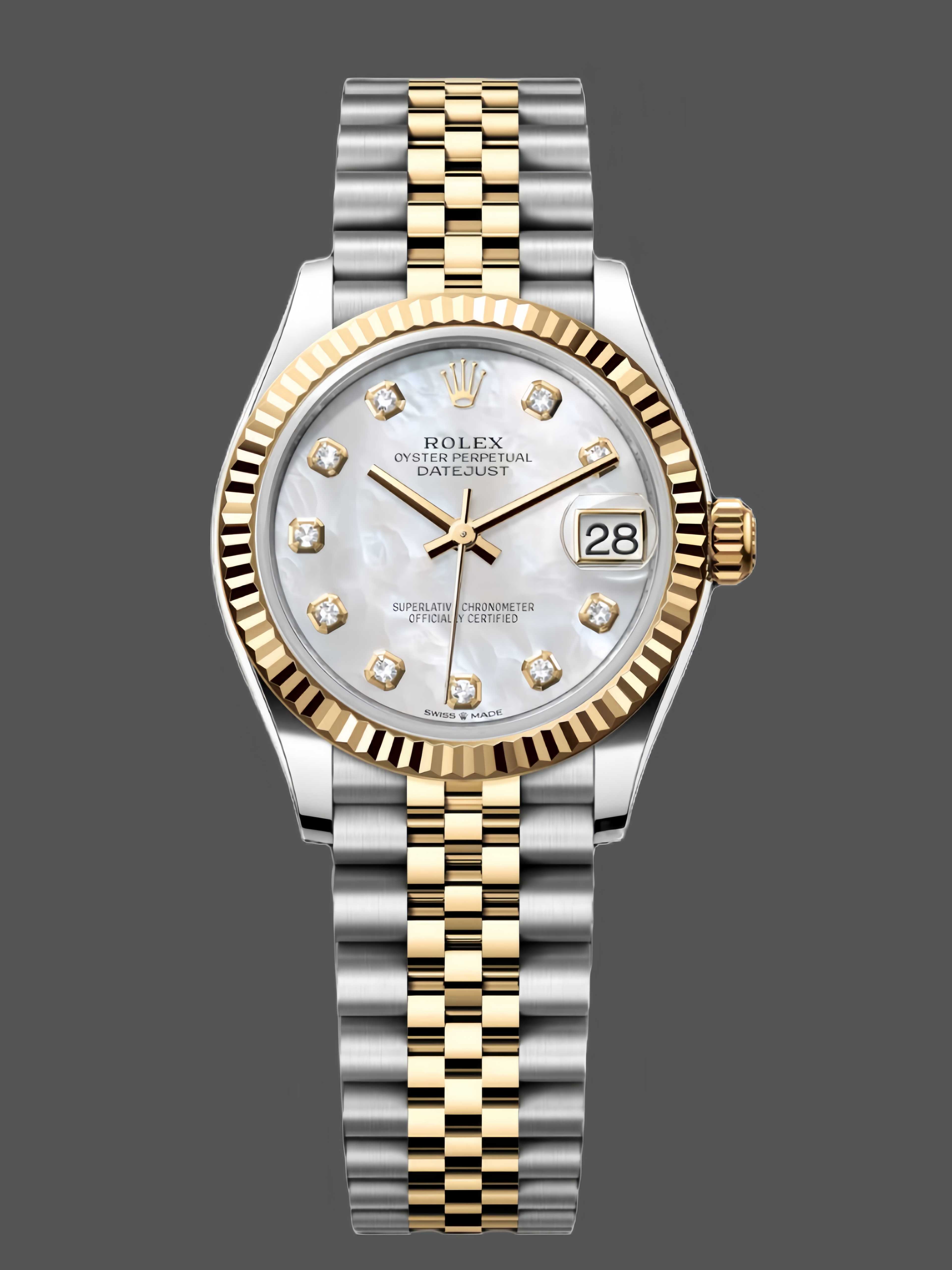 Rolex Datejust 31mm Stainless Steel and Yellow Gold 278273 0028 Mop Diamond Jubilee
