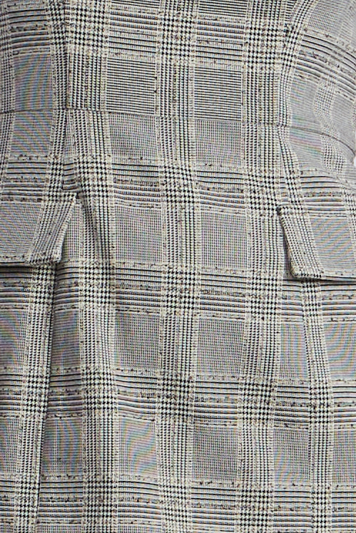 Glen Plaid Dress With Drape