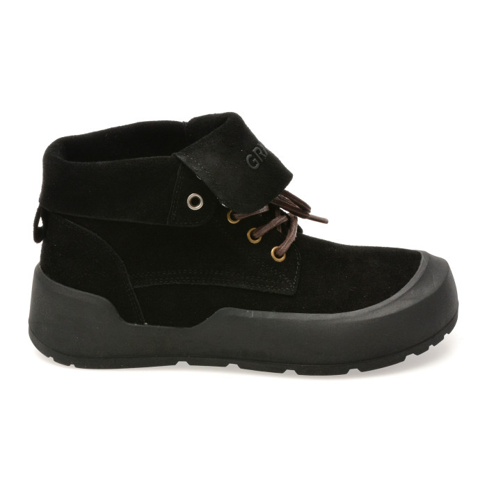Ghete GRYXX negre, 26601, din piele intoarsa