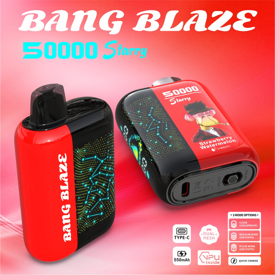 Вейп BANG BLAZE 50 000 Дръпки Starry | Електронна Цигара с 10 Вкуса и LED Дисплей