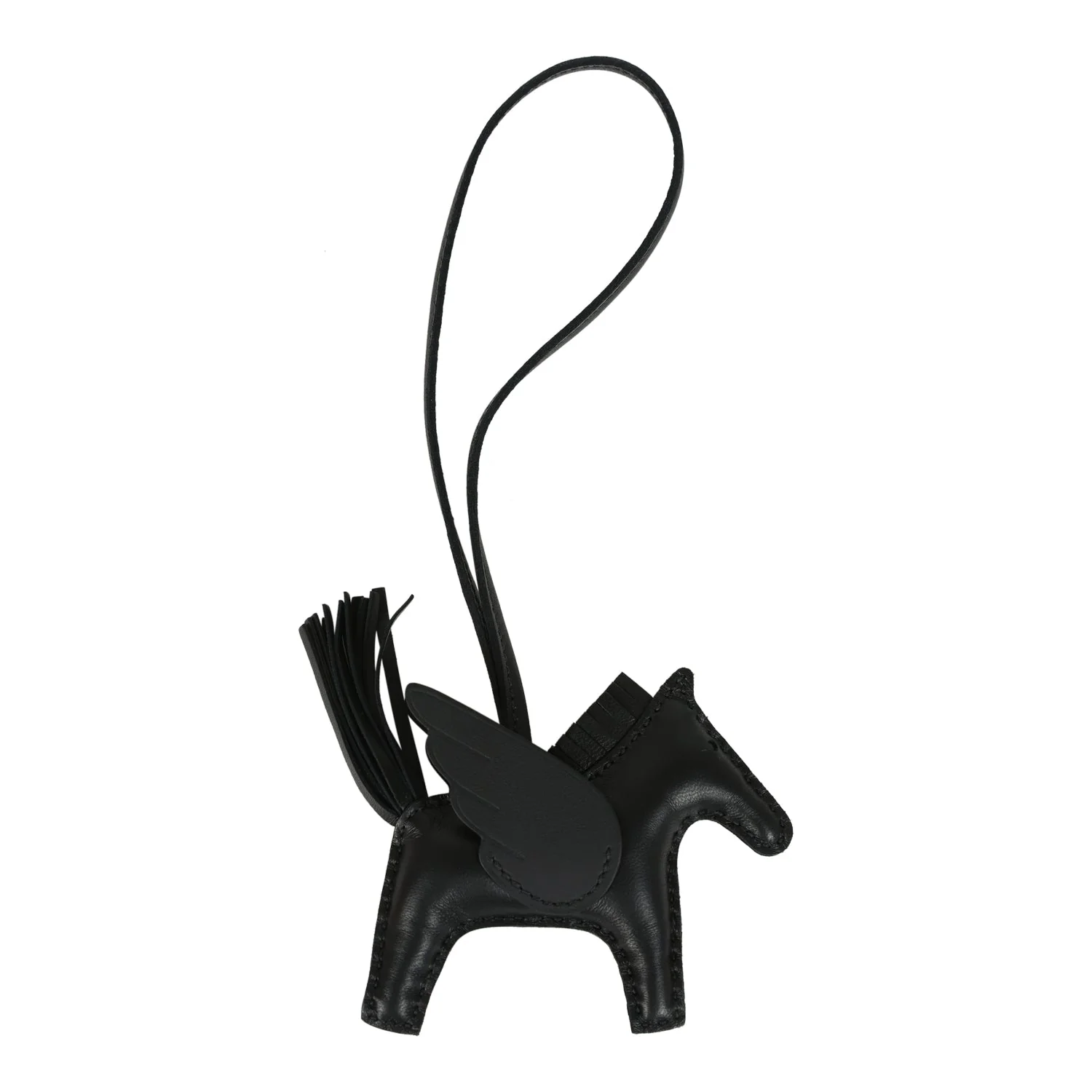 Hermes Pegase Rodeo Bag Charm PM So Black Milo Lambskin