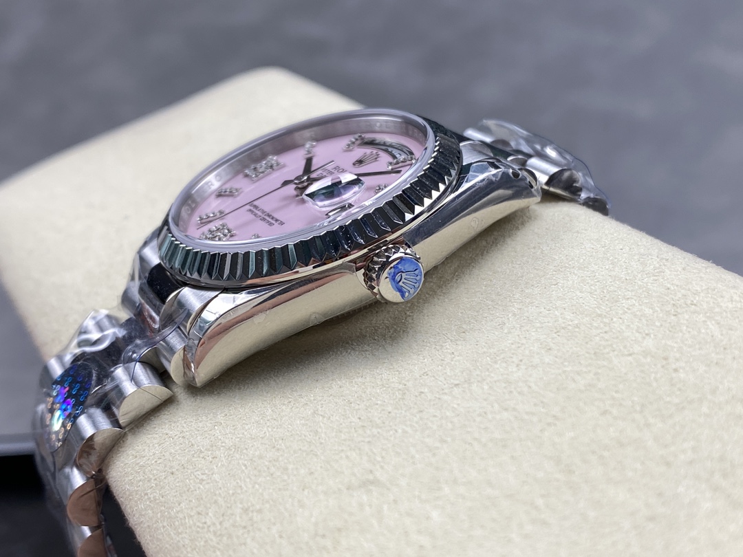 Rolex Day-Date 128239 White Gold Pink Opal Dial 36MM Unisex Replica Watch