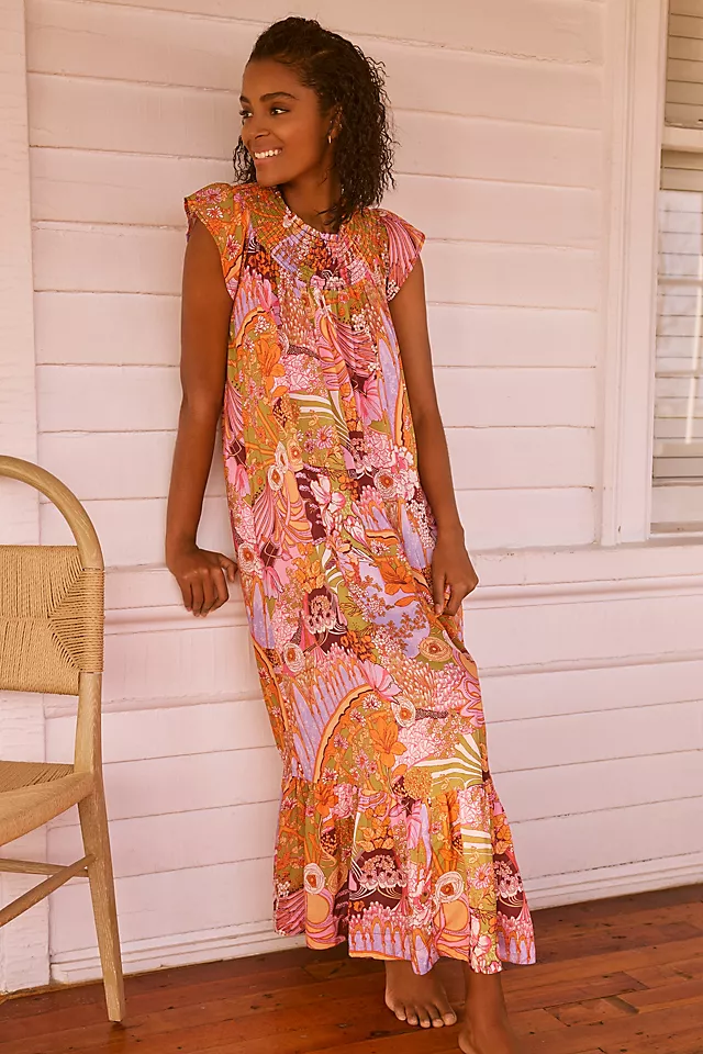 Arielle Sleep Maxi Dress PURPLE MOTIF