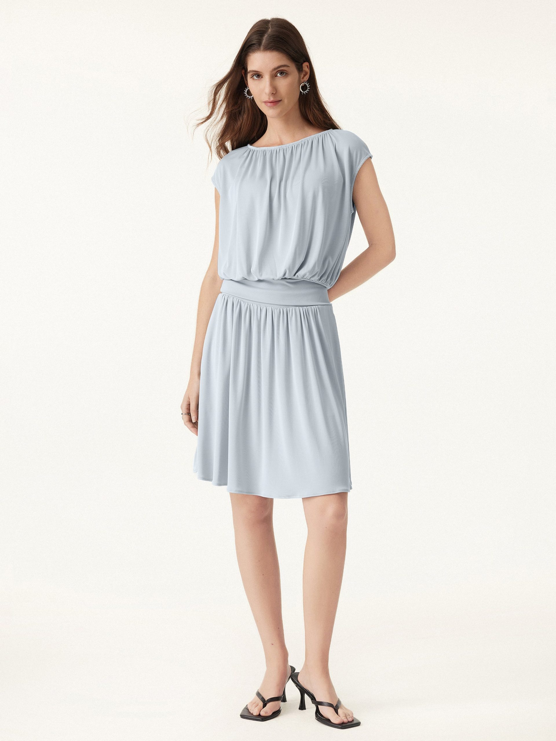 Sandwashed Mid Rise Pull-on Mini Skirt with Pockets