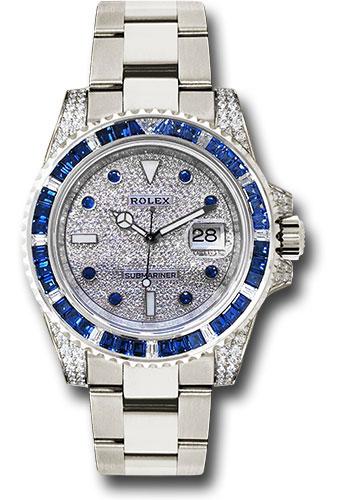 Rolex,Submariner White Gold Submariner Date Watch - Sapphire And Diamond Bezel - Diamond Paved Dial - 116659 SABR dps