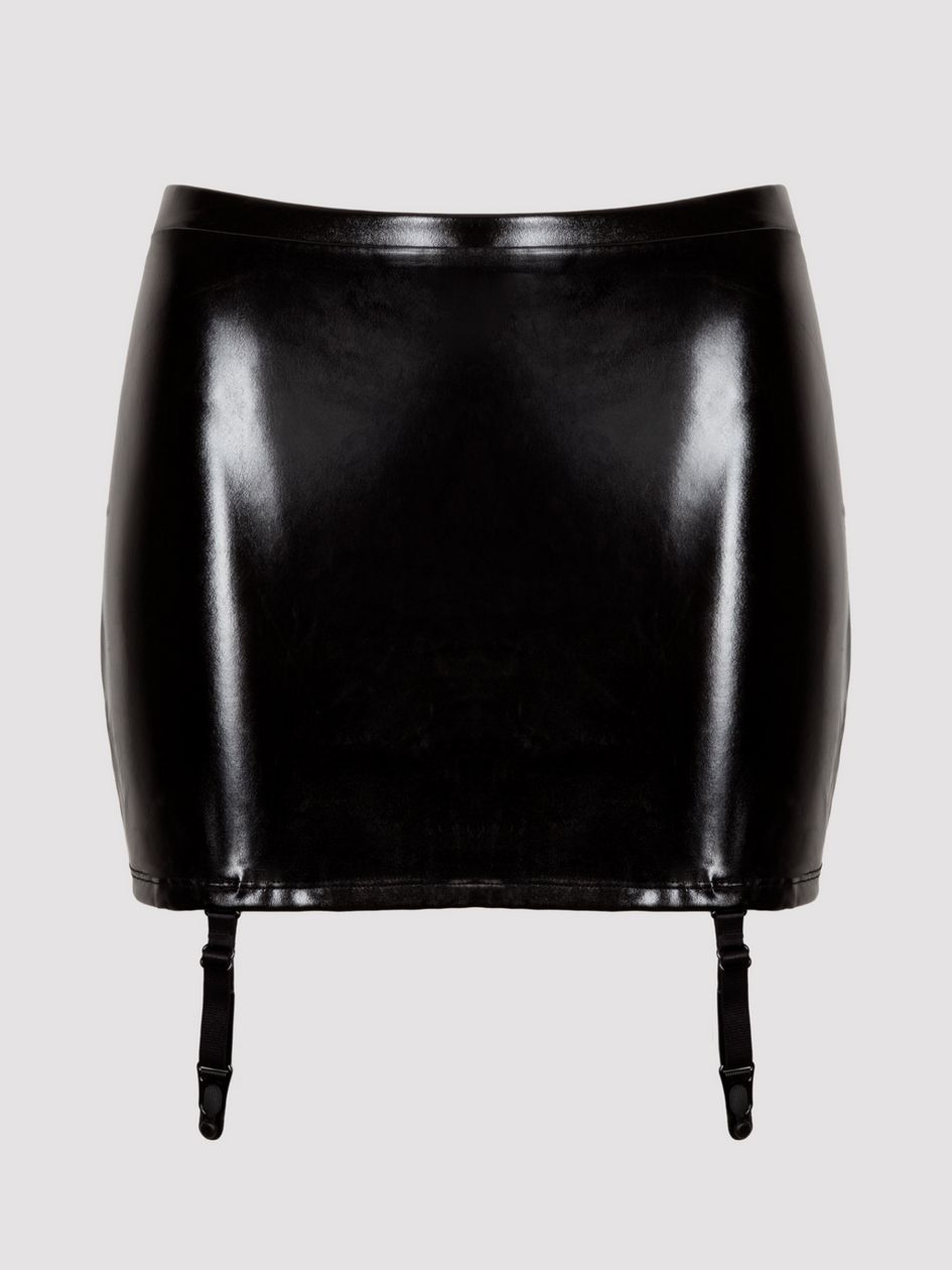 Lovehoney Plus Size Fierce Wet Look Suspender Skirt