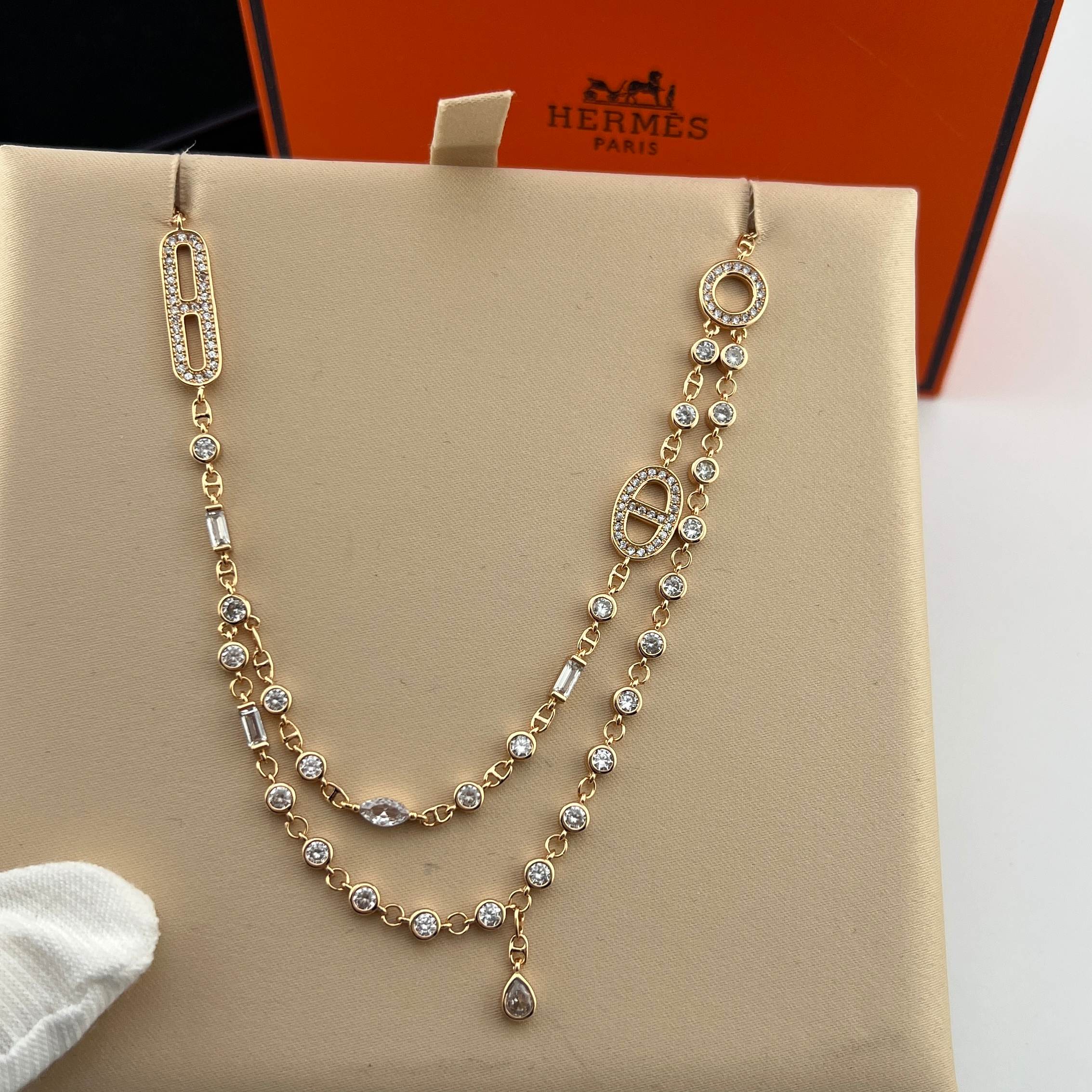 Full diamond double-layer necklace - Artisantouchss