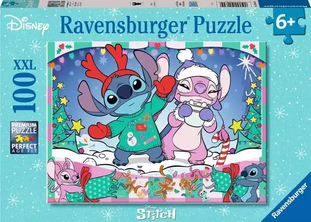 Children’s Jigsaw Puzzle Disney Stitch Christmas - 100 Pieces Puzzle