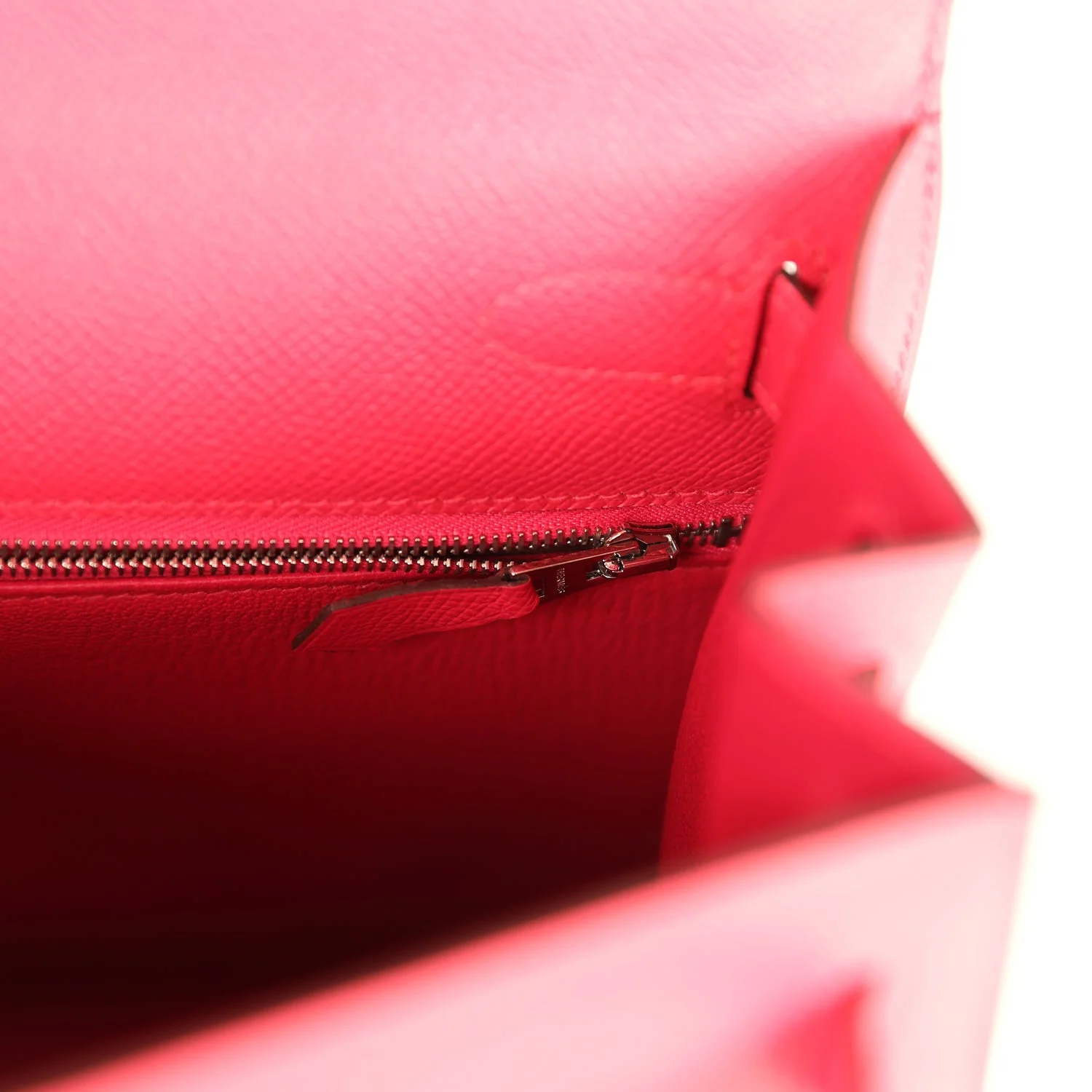 Hermes Kelly Sellier 28 Rose Extreme Epsom Palladium Hardware