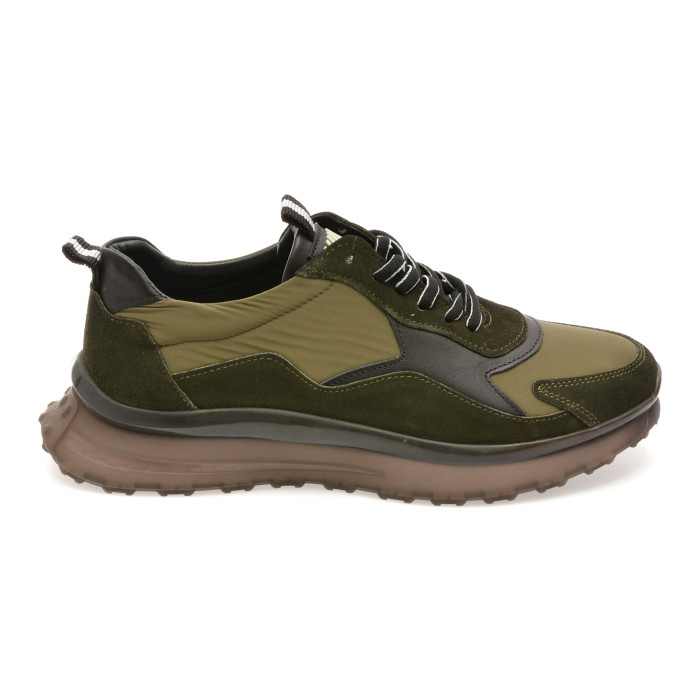 Pantofi sport GRYXX kaki, ED01, din material textil si piele naturala
