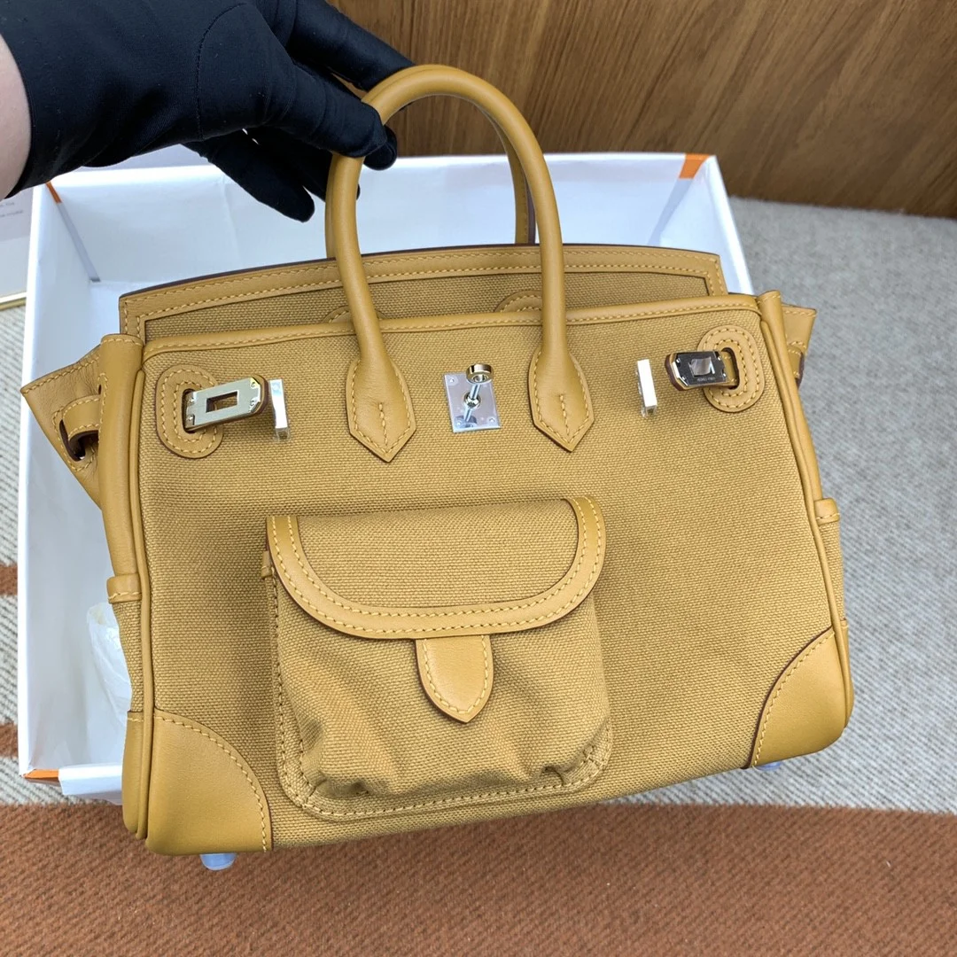 Hermes Birkin Cargo 25 Beige, Silver Toned Hardware Bag For Women, Women’s Handbags, Shoulder Bags 9.8in/25cm
