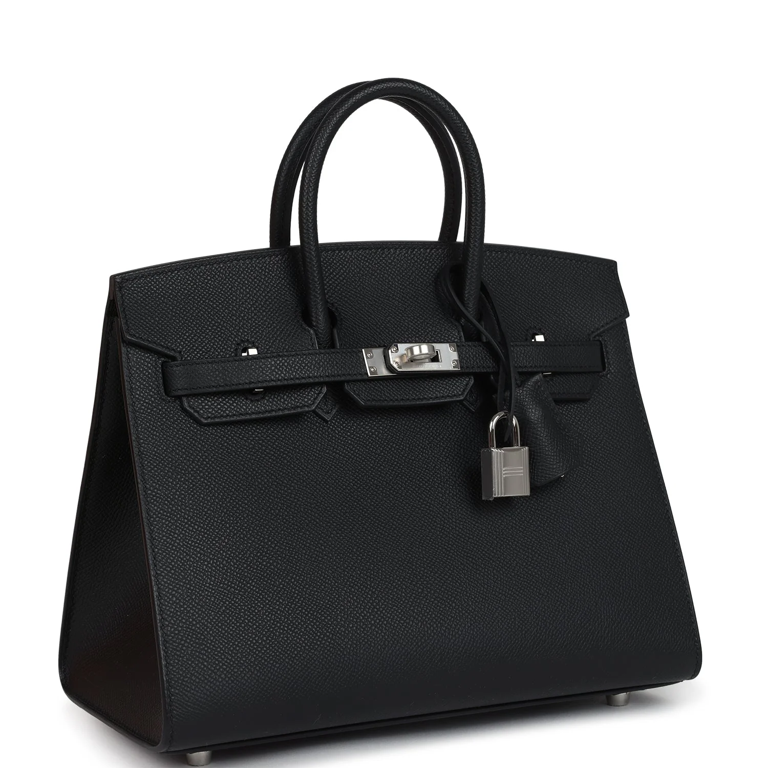 Hermes Birkin Sellier 25 Black Epsom Palladium Hardware