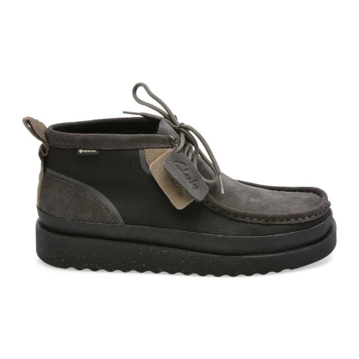 Ghete CLARKS negre, WALLABEE FTR GTX, din piele intoarsa