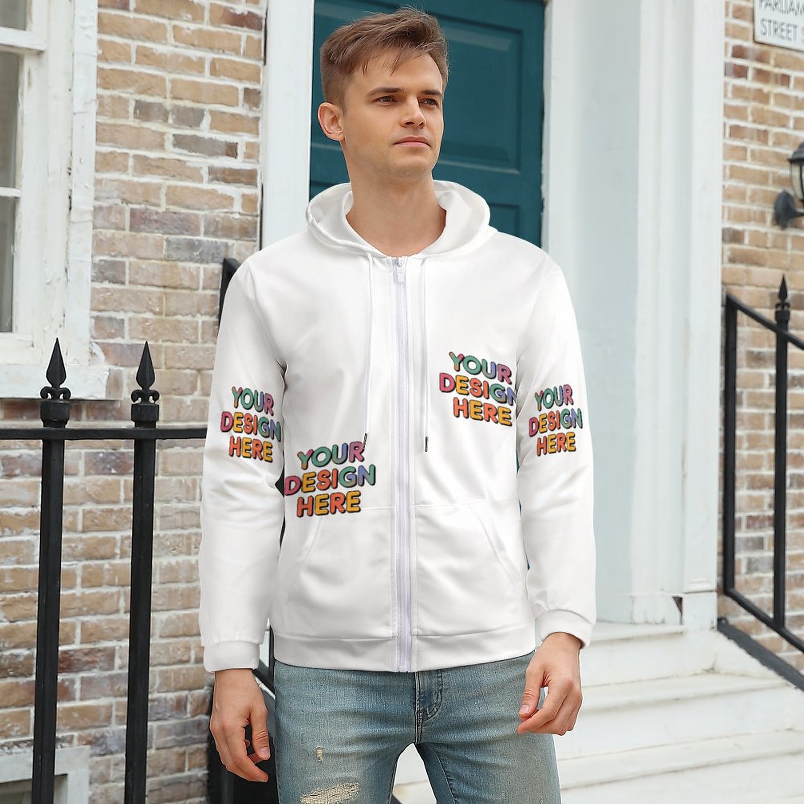 Customized Men’s Full Print Zip Hooded Hoodie