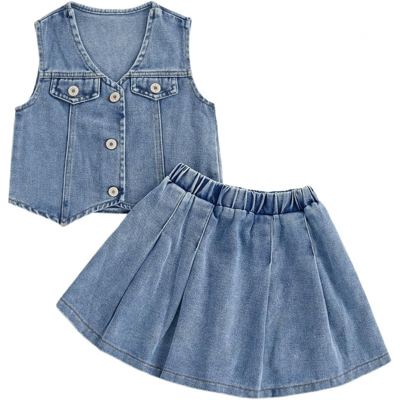 Kid Toddler Girls Denim Outfit