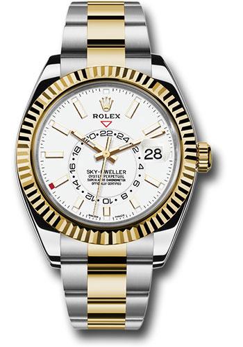 Rolex,Sky-Dweller Yellow Rolesor Sky-Dweller Watch - White Index Dial - Oyster Bracelet - 326933 wh