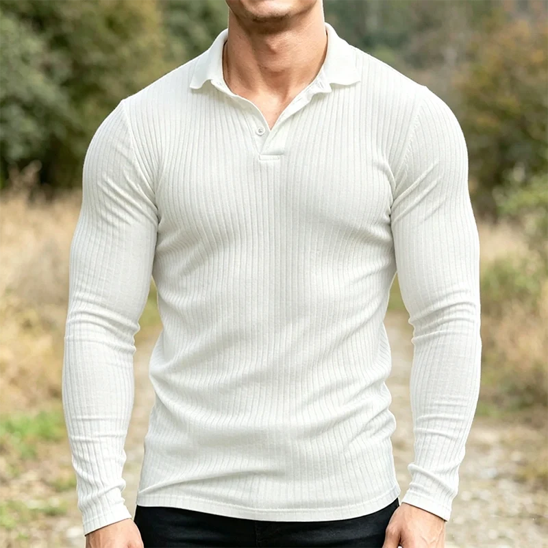 Mivanity Stretchy Slim Fit Knit Polo Shirts