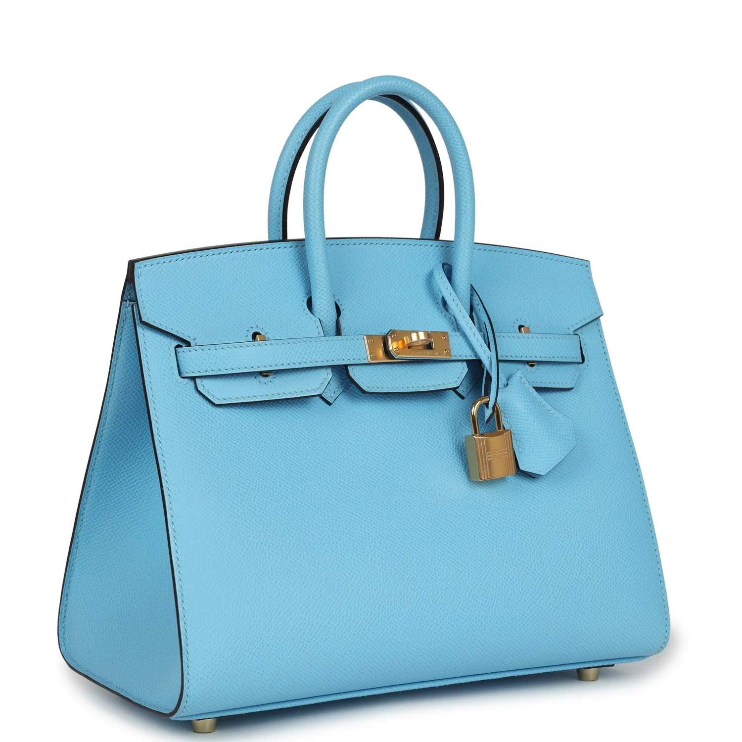 Hermes Birkin Sellier 25 Celeste Epsom Gold Hardware
