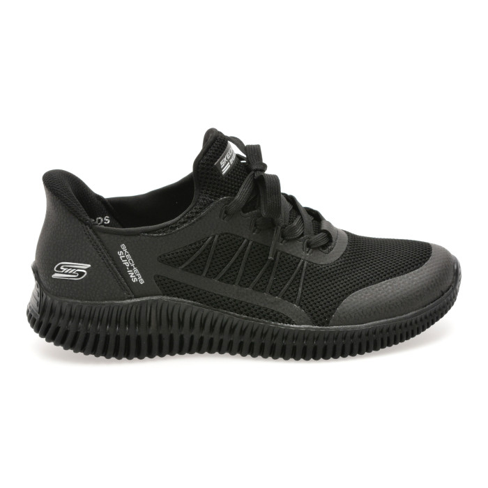 Pantofi sport SKECHERS negri, BOBS GEO LITE, din material textil