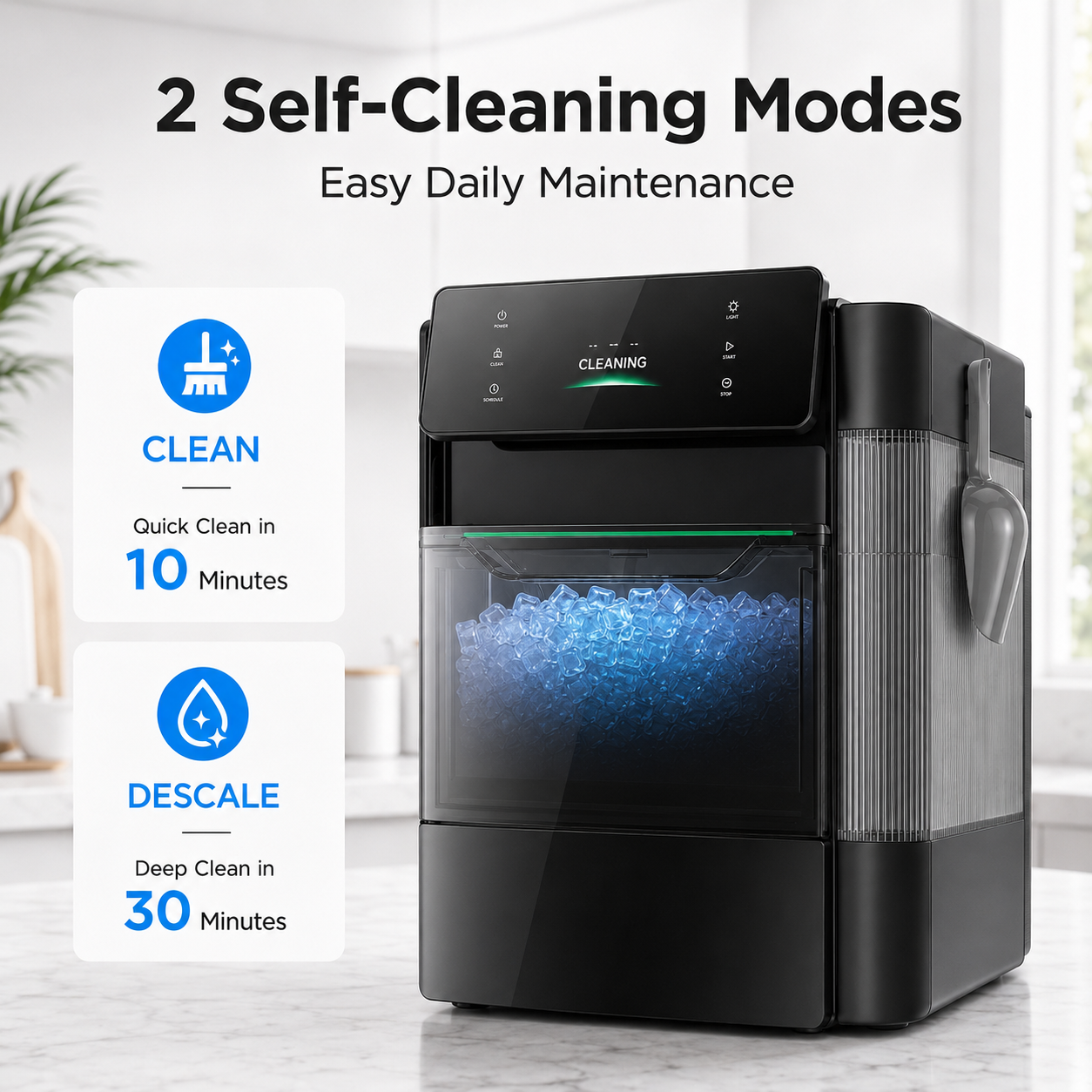 🔥Summer Deal🔥 Nugget Ice Maker – Soft Chewable Ice in 6 Minutes