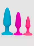 Rainbow Tapered Silicone Butt Plug Set (3-Piece)