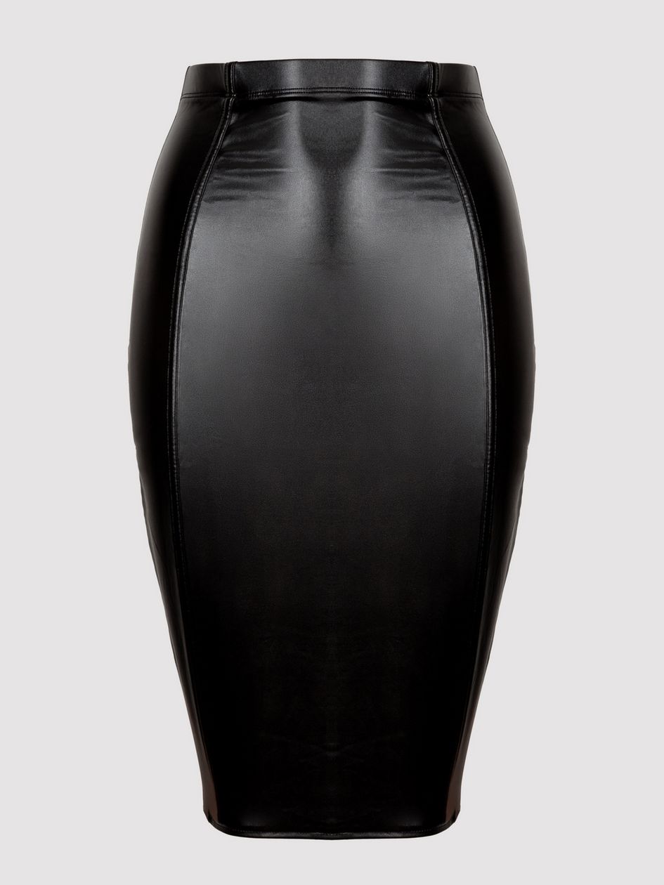 Lovehoney Plus Size Fierce Black Leather-Look Skirt