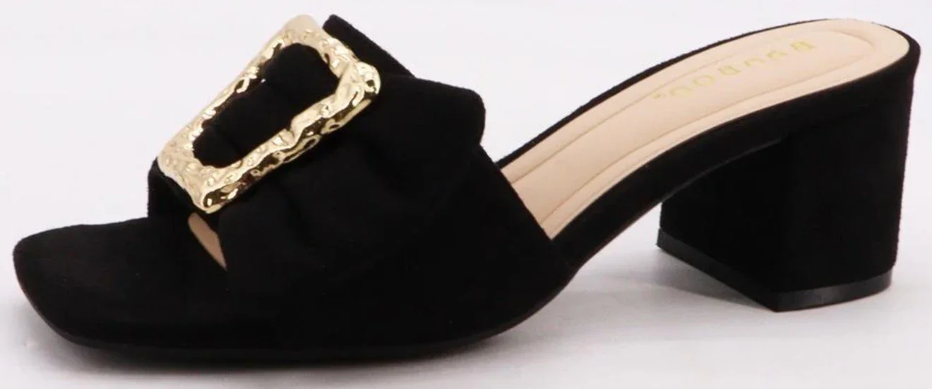 Chunky High Heel Dressy Mules