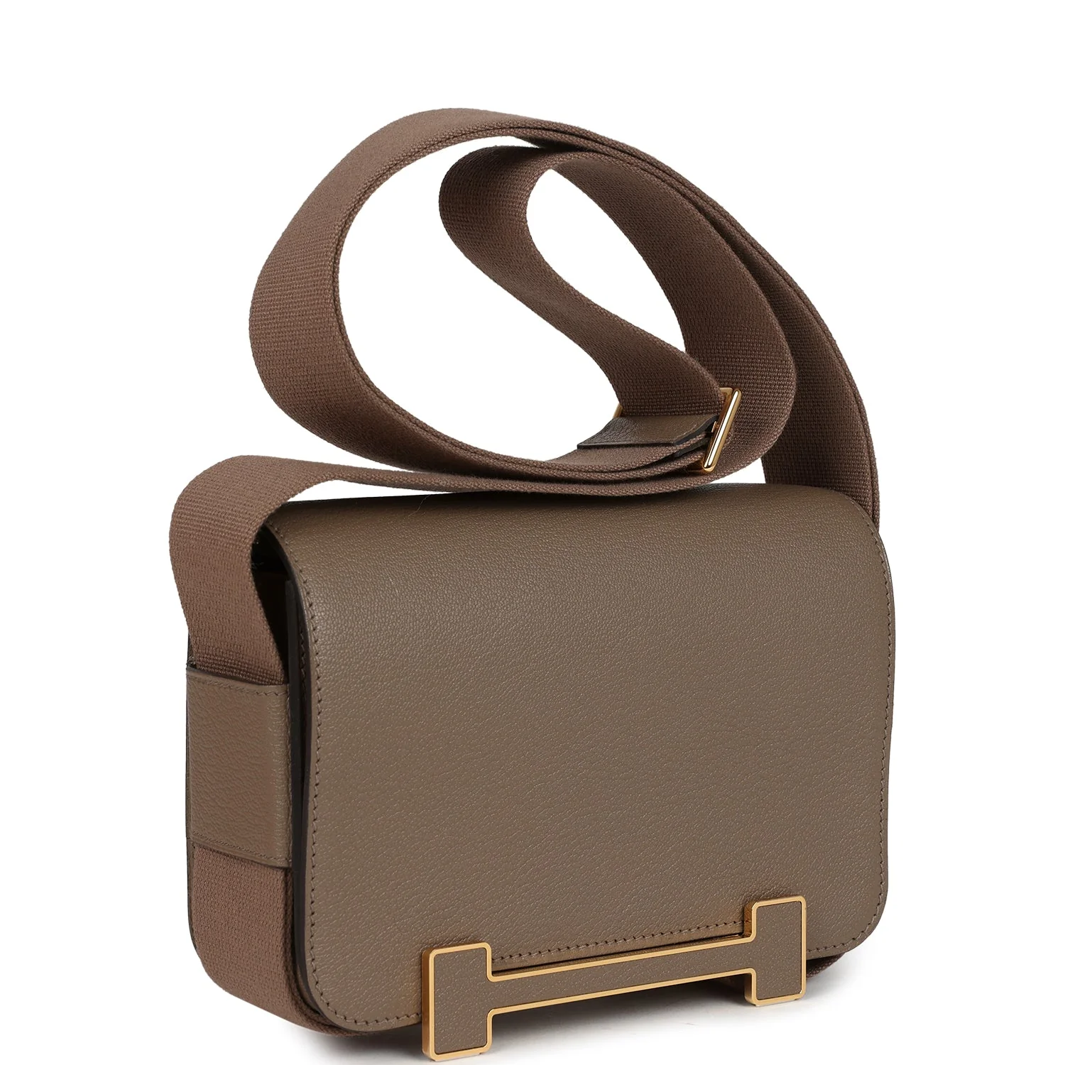Hermes Geta Etoupe Chevre Mysore Gold Hardware