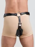 DOMINIX Deluxe Leather Anal Plug Harness with Cock Ring