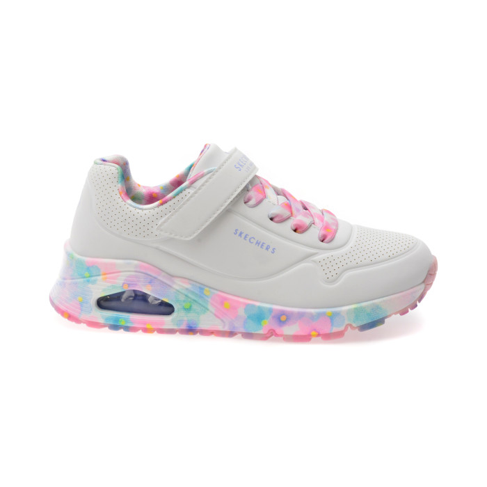 Pantofi sport SKECHERS albi, UNO GEN1, din piele ecologica