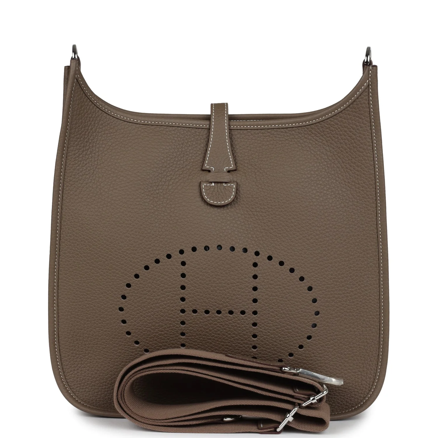 Hermes Evelyne PM Etoupe Clemence Palladium Hardware