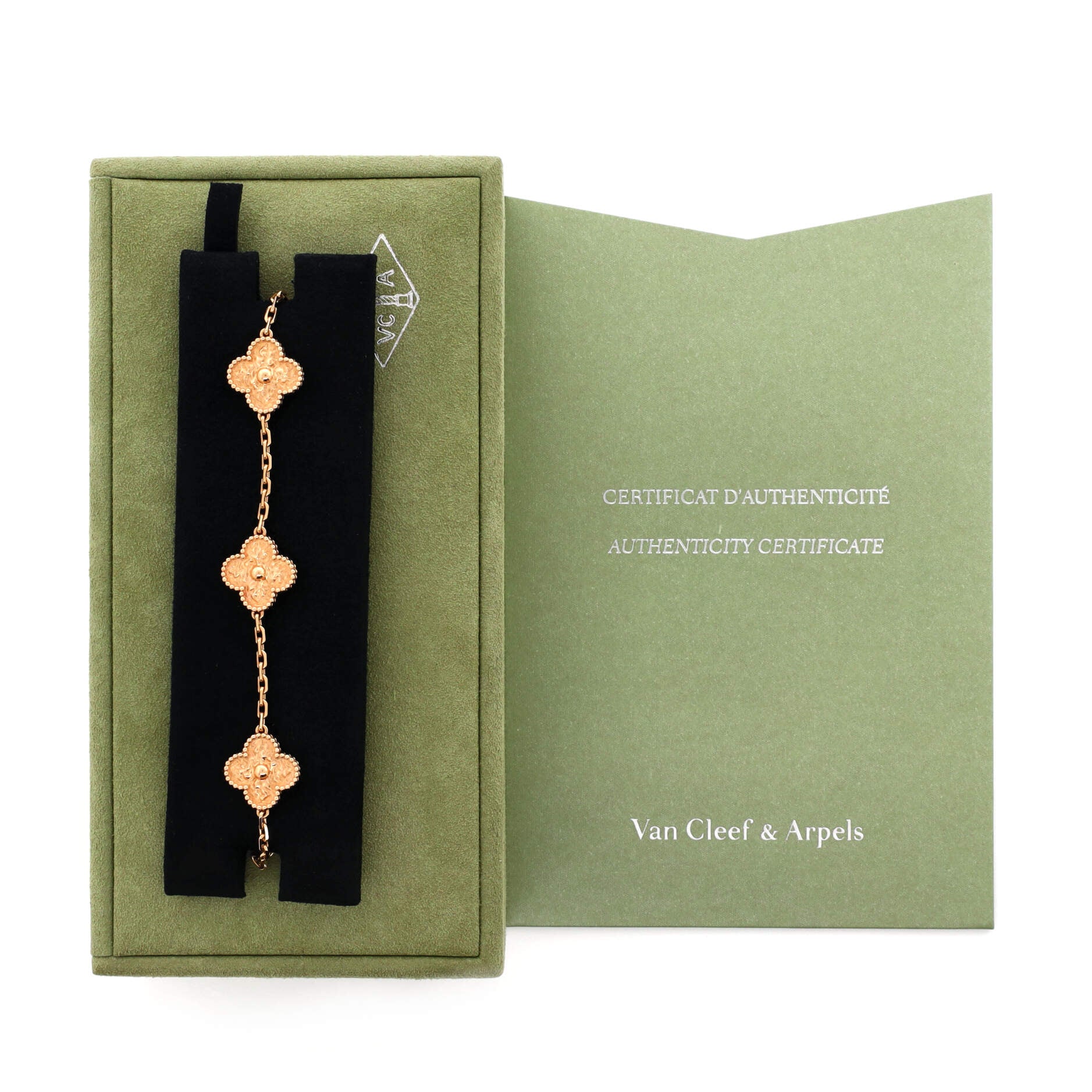 Vintage Alhambra 5 Motifs Bracelet 18K Rose Gold