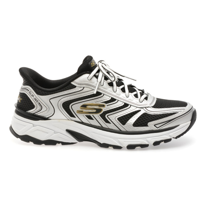 Pantofi sport SKECHERS argintii, STAMINA SPORT, din material textil