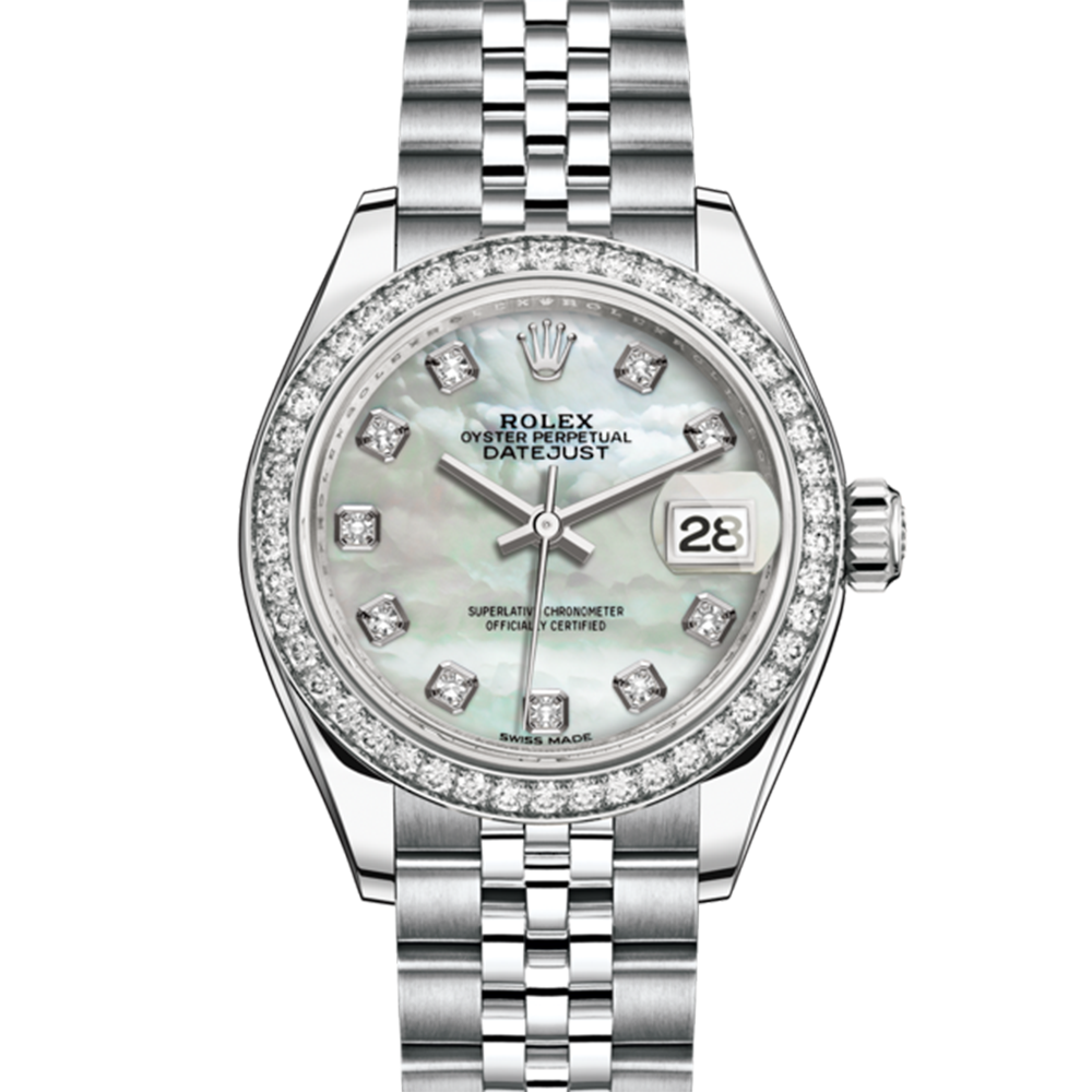 LadyRolex DATEJUST White Mother-of-pearl Set With Diamonds，279384RBR
