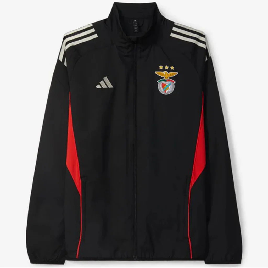 Casaco preto e vermelho 2025/26 fecho completo Benfica