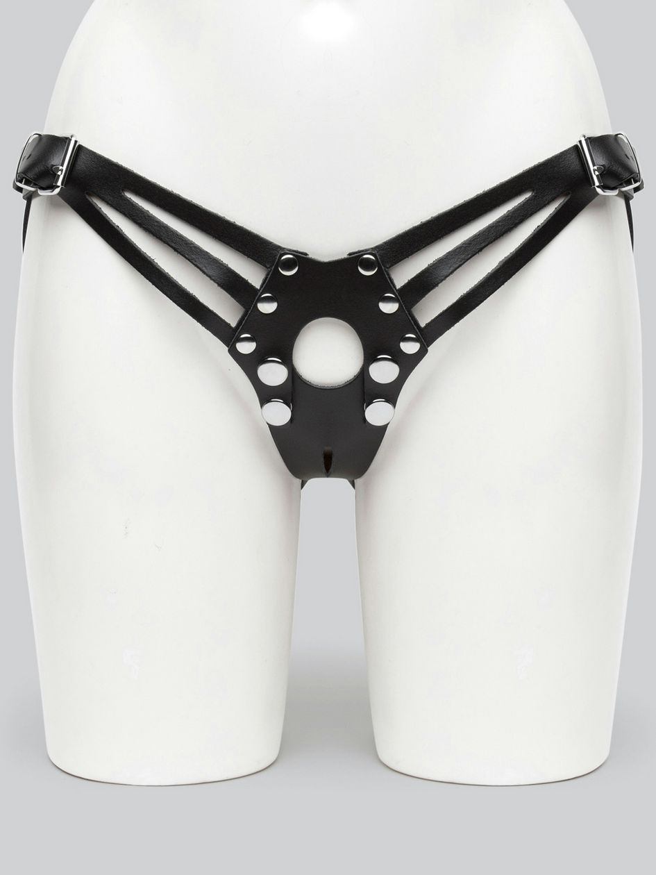 DOMINIX Deluxe Leather Strap-On Harness