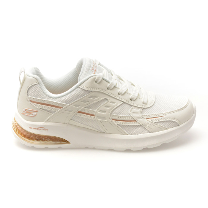 Pantofi sport SKECHERS albi, BOBS VISION AIR, din material textil
