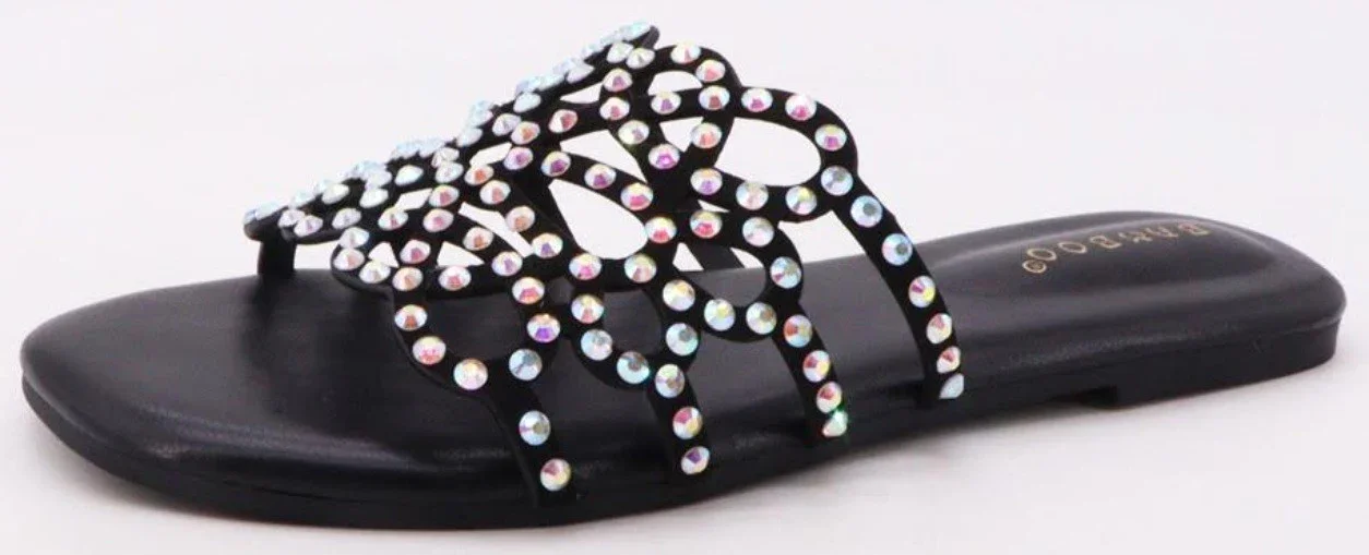 Rhinestone Embellished Flat Shoes