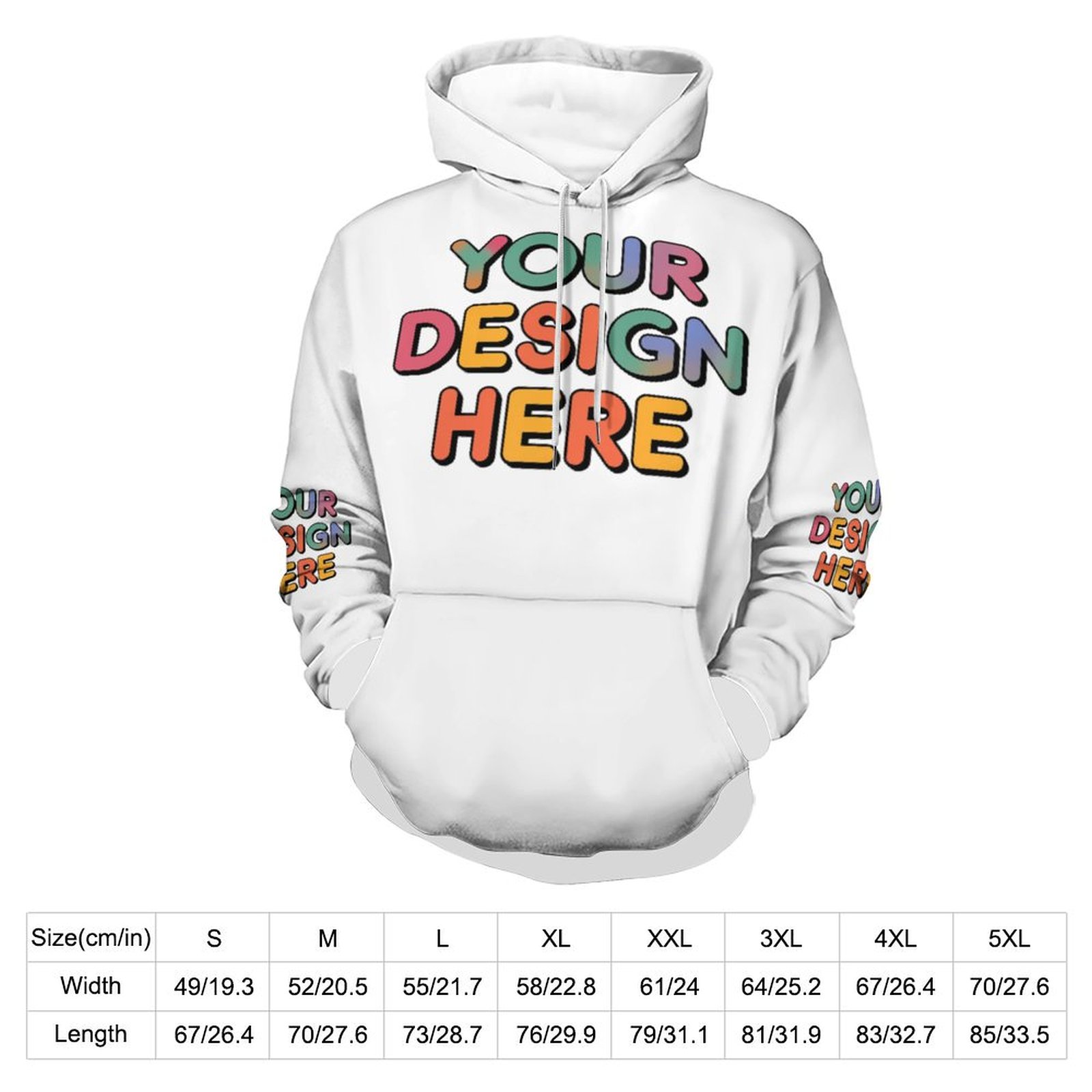 Customized Men’s Printed Hoodie (Double Hat All-Over Print, Unisex)