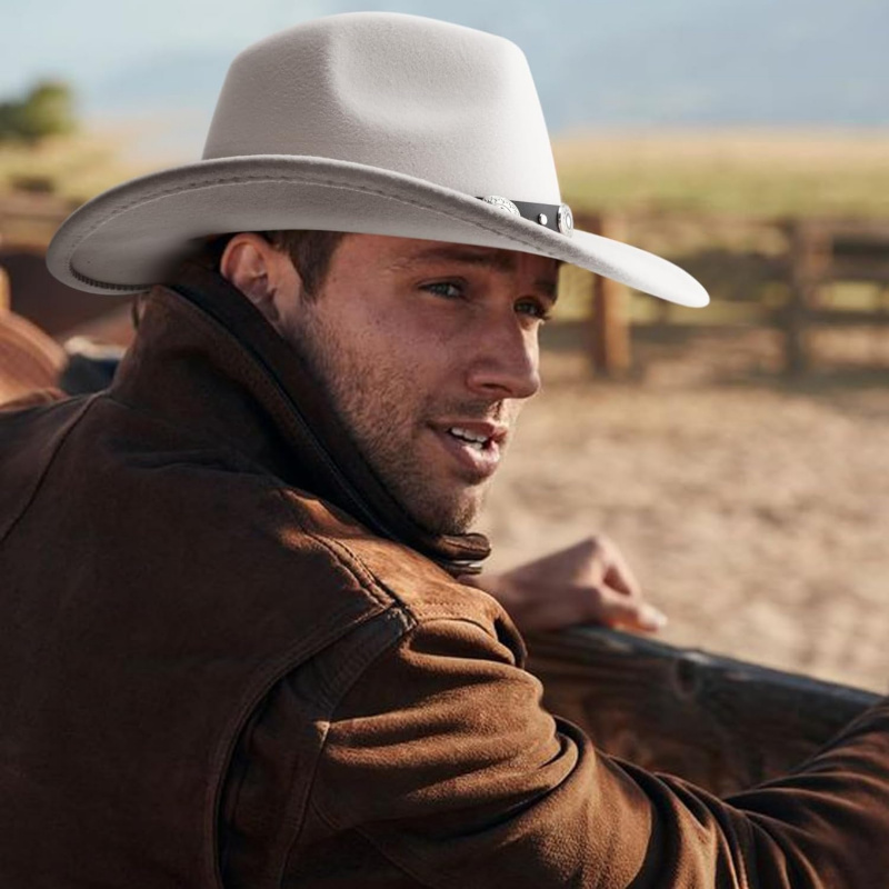 Women Men Classic Felt Wide Brim Western Cowboy