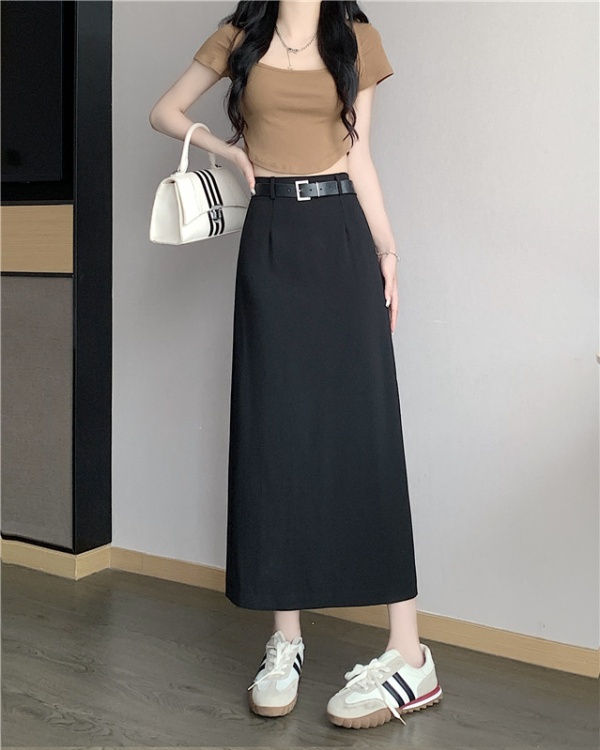 Elastic waist business suit long skirt for women