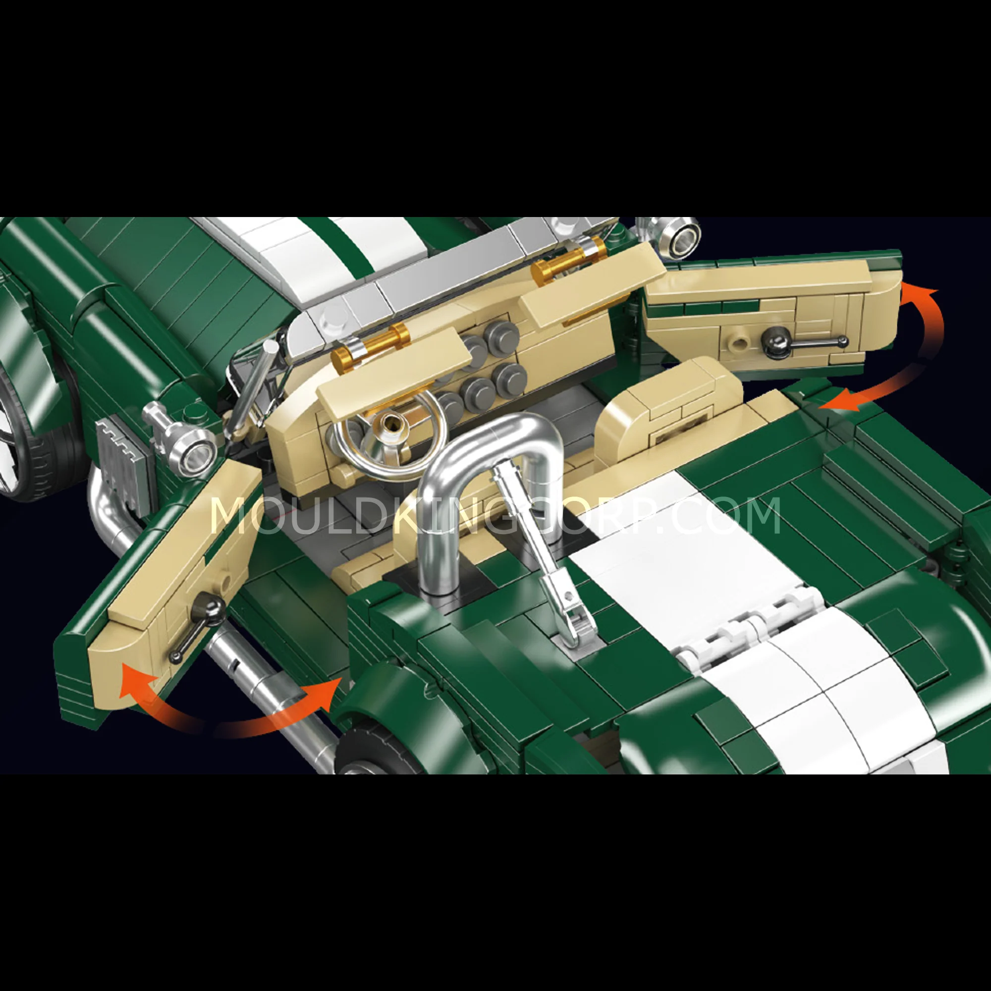 Mould King 10228 Classic Cobra Roadster Model Car Building Set | 1,198 Pcs